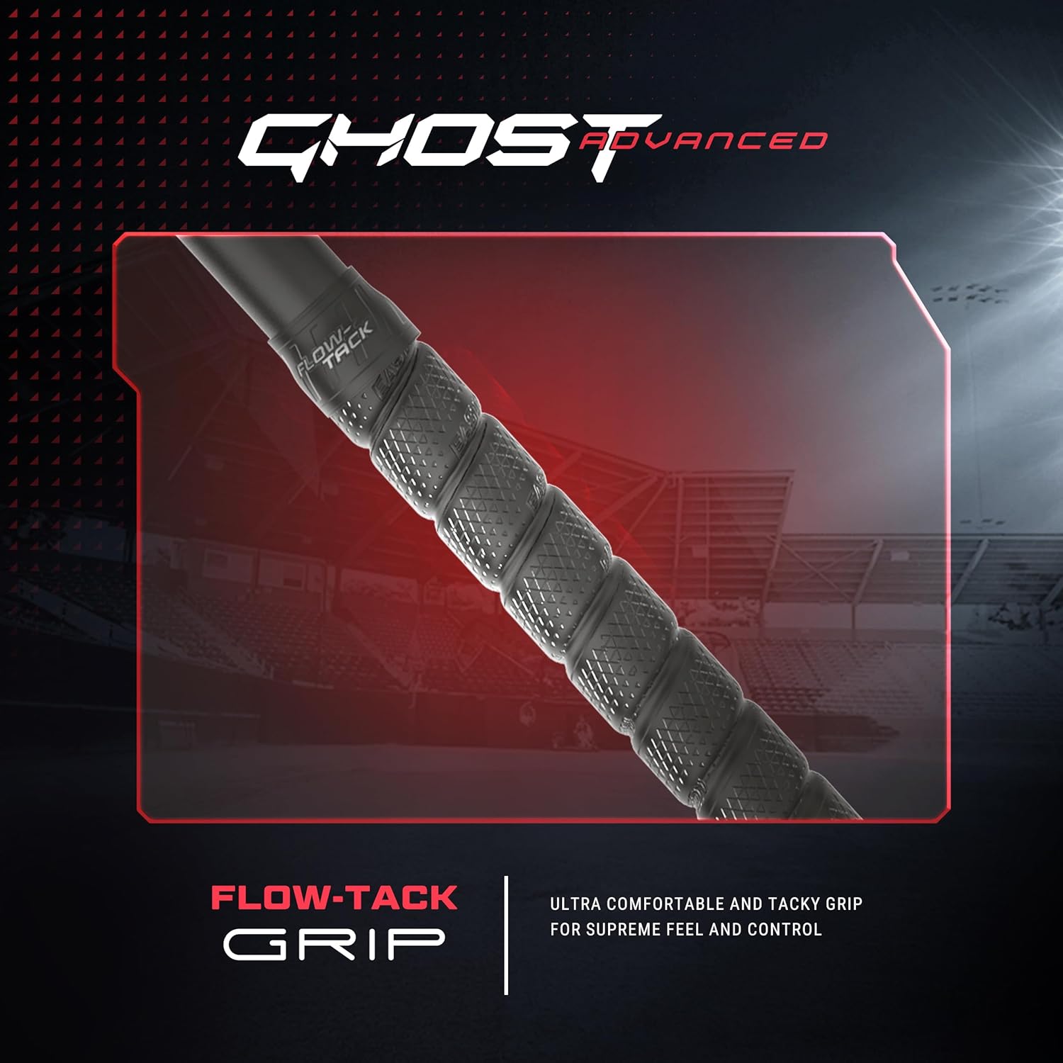 2024 Easton Ghost Advanced Fastpitch Bat: Flow-track grip.