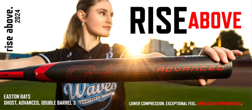 2024 Easton Ghost Advanced Fastpitch Bat: Rise Above.