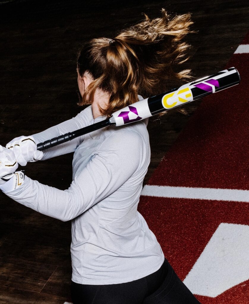 DeMarini 2025 CF bat being swung in action